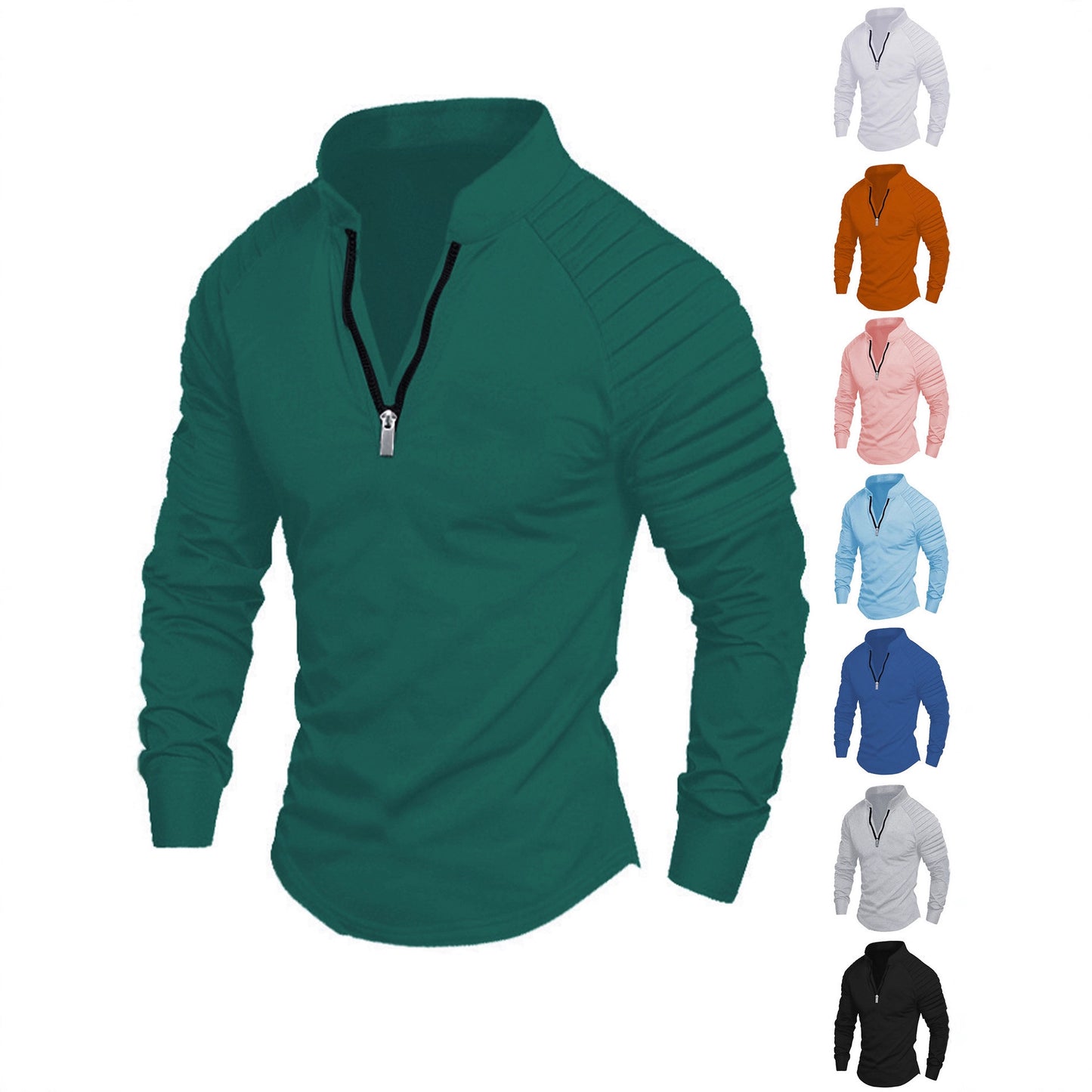 Men's sporty zip pullover with stylish accents Skorter