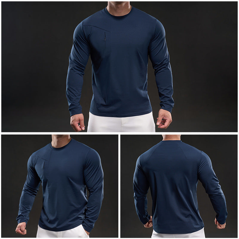 Men's Athletic Long Sleeve Shirt with Innovative Moisture Regulation Skorter