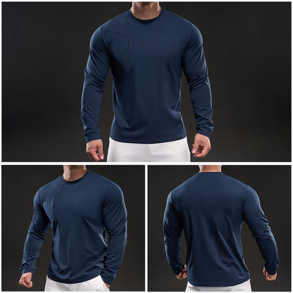 Men's Athletic Long Sleeve Shirt with Innovative Moisture Regulation Skorter