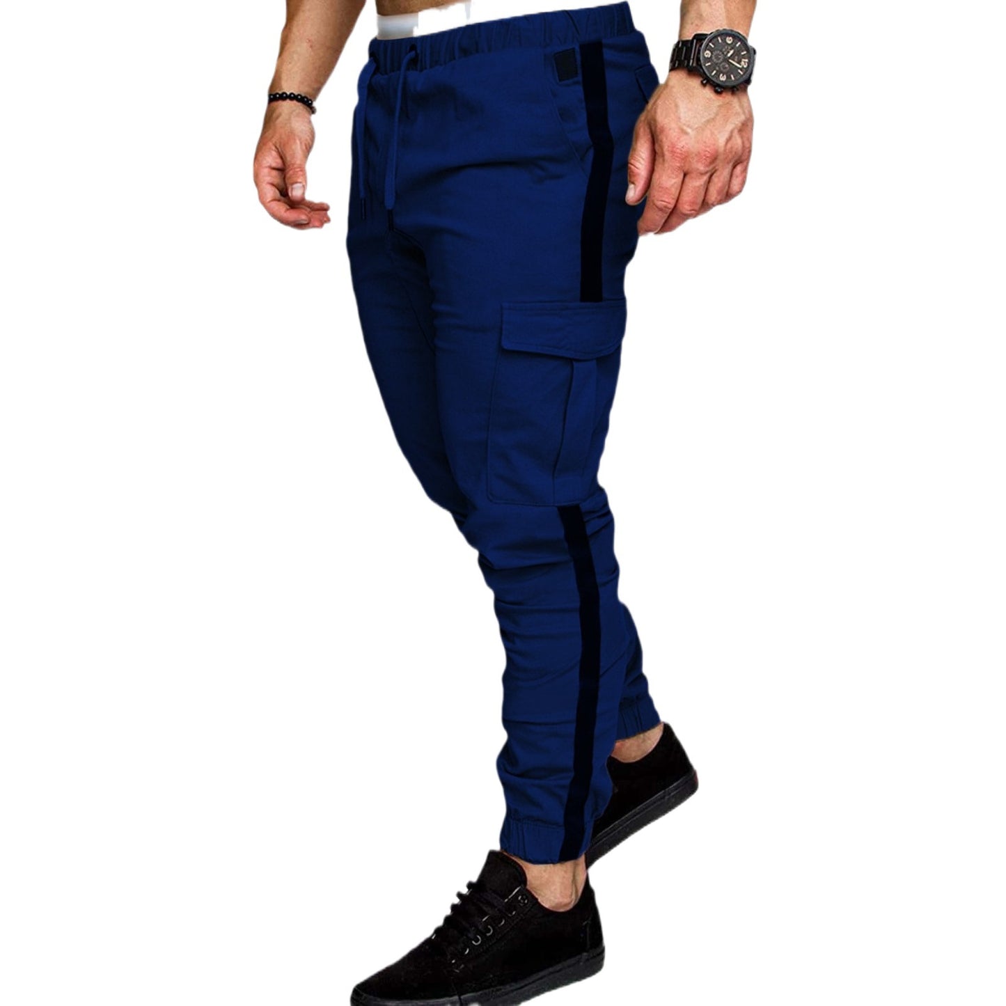 Men's Cargo Jogging Pants with Elastic Waistband and Practical Pockets Skorter
