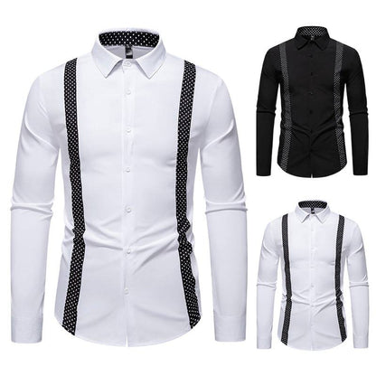 Herrskjorta med axelband och modern design i skortmodell