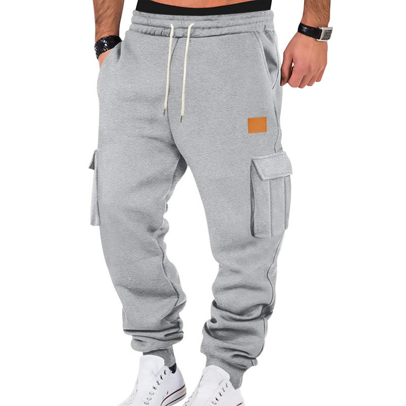 Men's Cargo Jogging Pants with Practical Pockets and Elastic Waistband Skorter