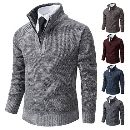 Men's sweater with modern zipper and structured surface Skorter
