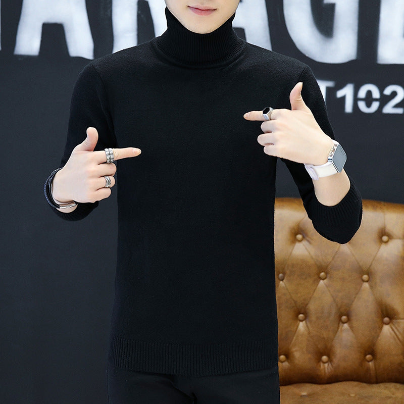 Men's stylish turtleneck sweater with fine structure Skorter