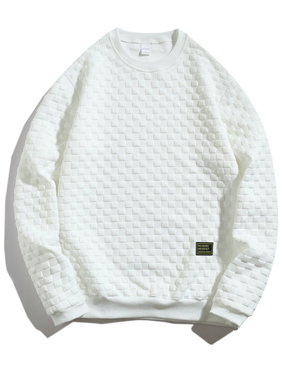 Men's sweatshirt with textured design and modern round neckline Skorter