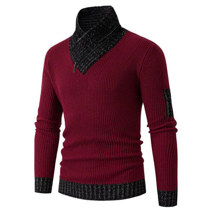Men's sweater with modern asymmetric collar and textured design Skorter