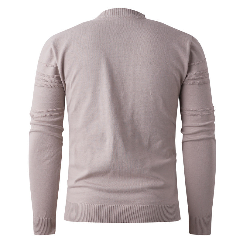 Men's sweater with textured pattern and round neckline Skorter