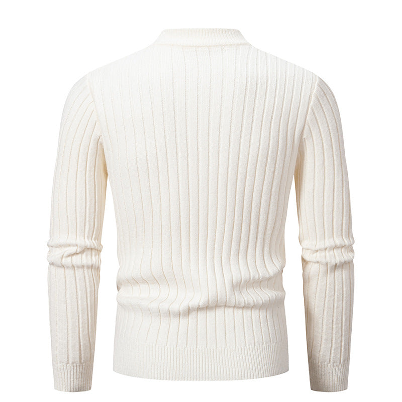 Men's turtleneck sweater made of high-quality cotton with structured cable pattern Skorter