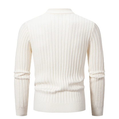 Men's turtleneck sweater made of high-quality cotton with structured cable pattern Skorter