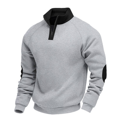 Men's sweatshirt with half zipper and contrasting sleeves Skorter