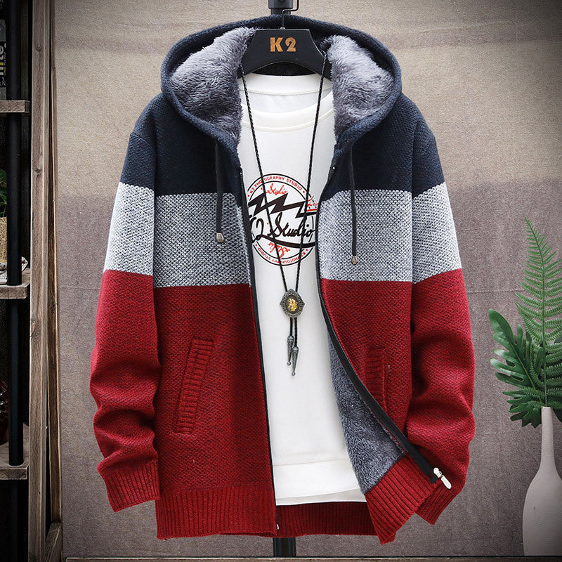 Men's stylish hoodie jacket with textured design Skorter