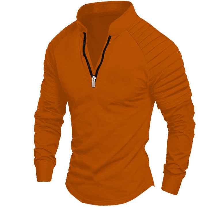 Men's sporty long-sleeve shirt with half-length zipper Skorter