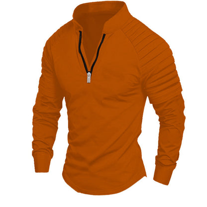 Men's sporty long-sleeve shirt with half-length zipper Skorter