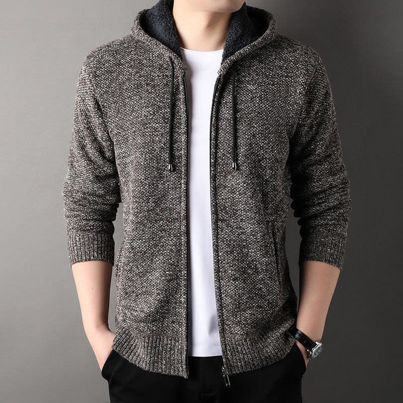 Men's fashionable cardigan with hood and soft padded lining Skorter