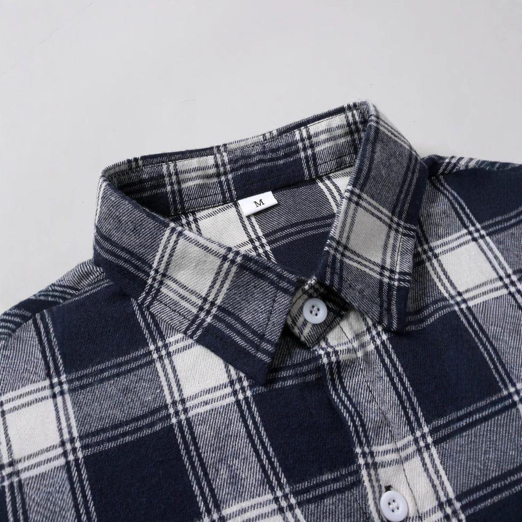 Men's flannel shirt with classic check pattern Skorter