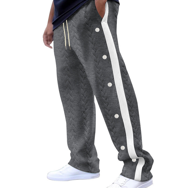 Men's sporty leisure trousers in modern design with side button placket Skorter