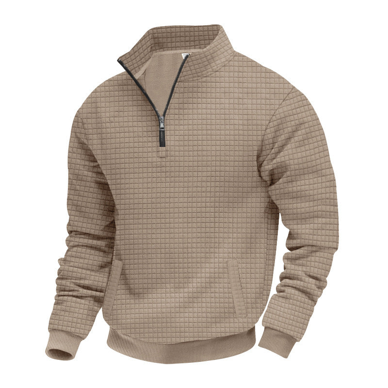 Men's sporty sweater with half-high closed collar Skorter
