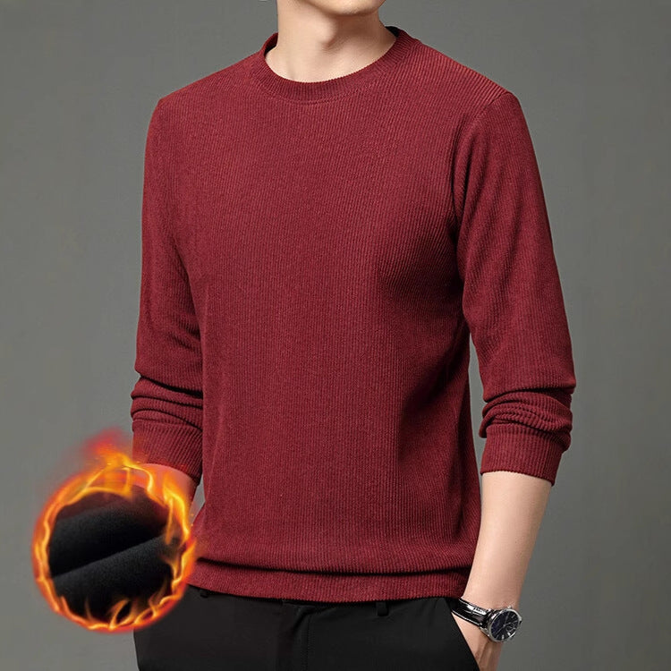 Herrtröja med fin struktur och rund halsringning, Skorter