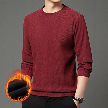 Herrtröja med fin struktur och rund halsringning, Skorter