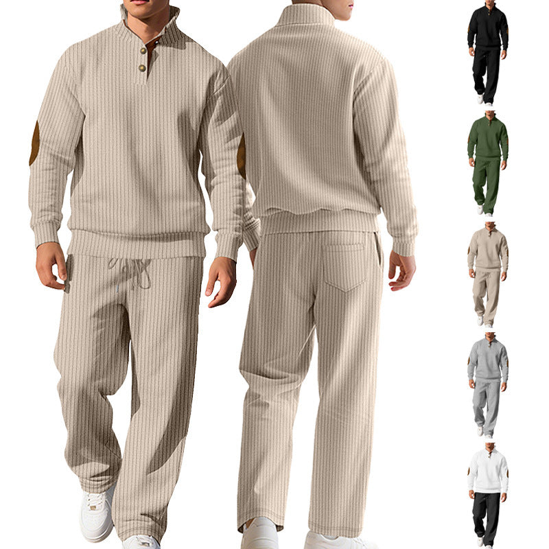 Men's sporty sweatshirt with innovative button placket design and fashionable accents Skorter