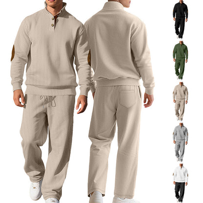 Men's sporty sweatshirt with innovative button placket design and fashionable accents Skorter