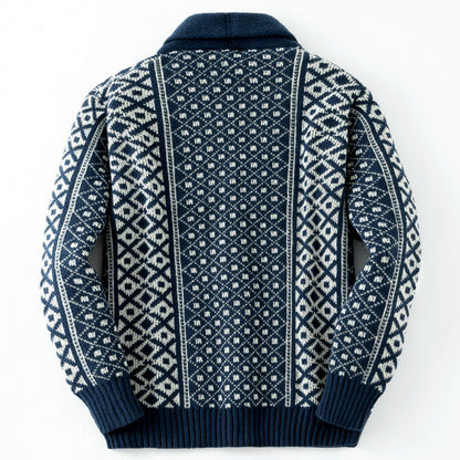 Men's cardigan with traditional Nordic pattern Skorter