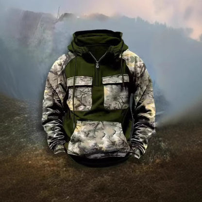 Kamouflage funktionell luvtröja för herr Skorter