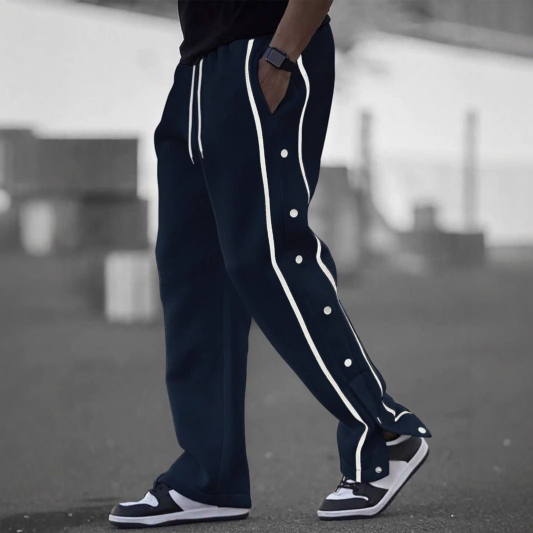 Men's sporty training pants with snap button closure Skorter