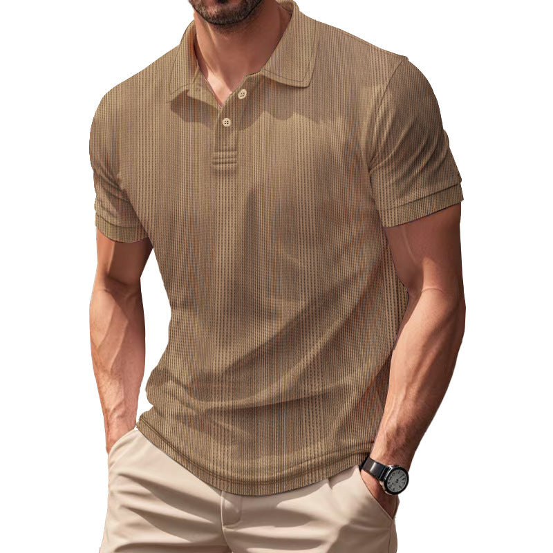 Men's stylish short-sleeve polo shirt with textured surface Skorter