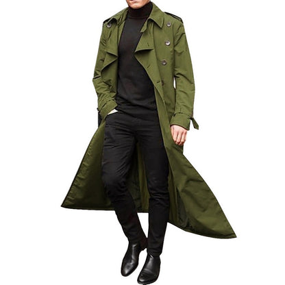 Men's elegant trench coat with deep lapels and concealed buttons Skorter