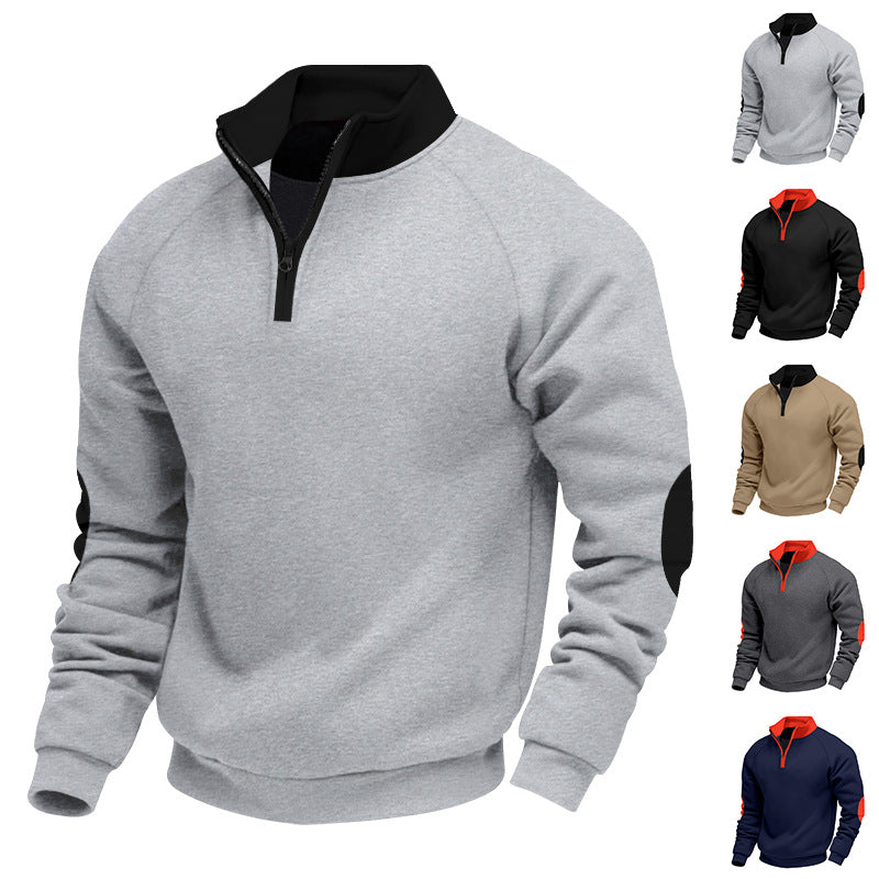 Men's sporty sweater with innovative zipper and contrast arm details Skorter