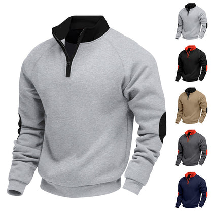 Men's sporty sweater with innovative zipper and contrast arm details Skorter