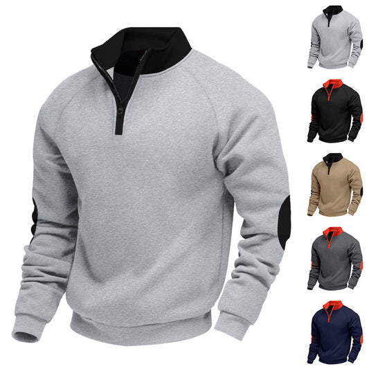 Men's sporty sweater with innovative zipper and contrast arm details Skorter