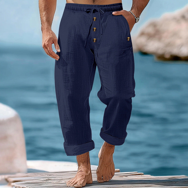 Men's loose beach pants with adjustable drawstring and practical side pockets Skorter