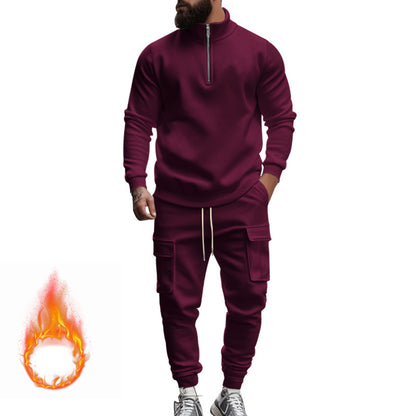 Men's sporty tracksuit with higher collar and practical pockets Skorter
