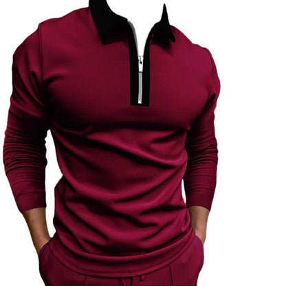 Men's sweatshirt with modern half zipper and stylish polo collar Skorter