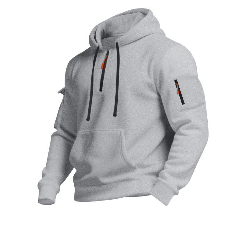 Men's sporty hoodie with zipper and practical pockets Skorter