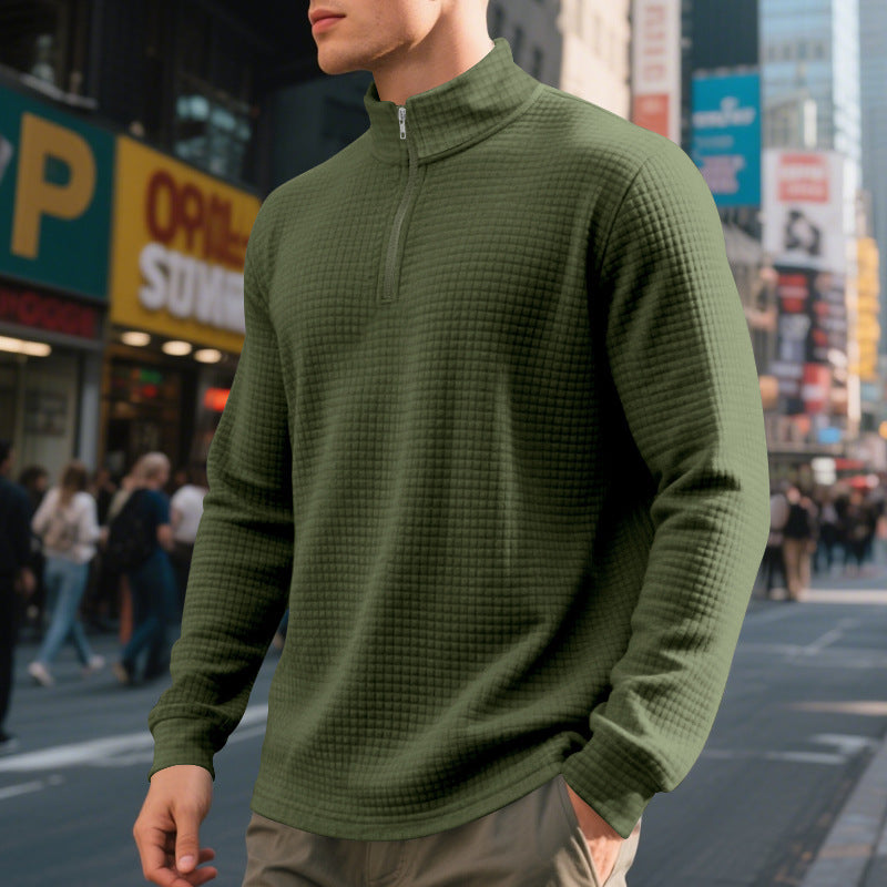 Men's sweater with high collar and practical zip opening Skorter