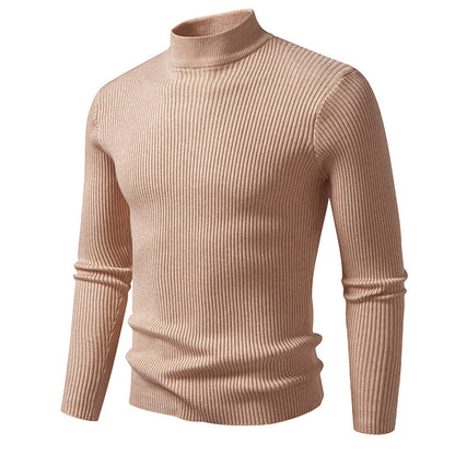 Men's turtleneck sweater made of high-quality stretch wool with ribbed texture Skorter