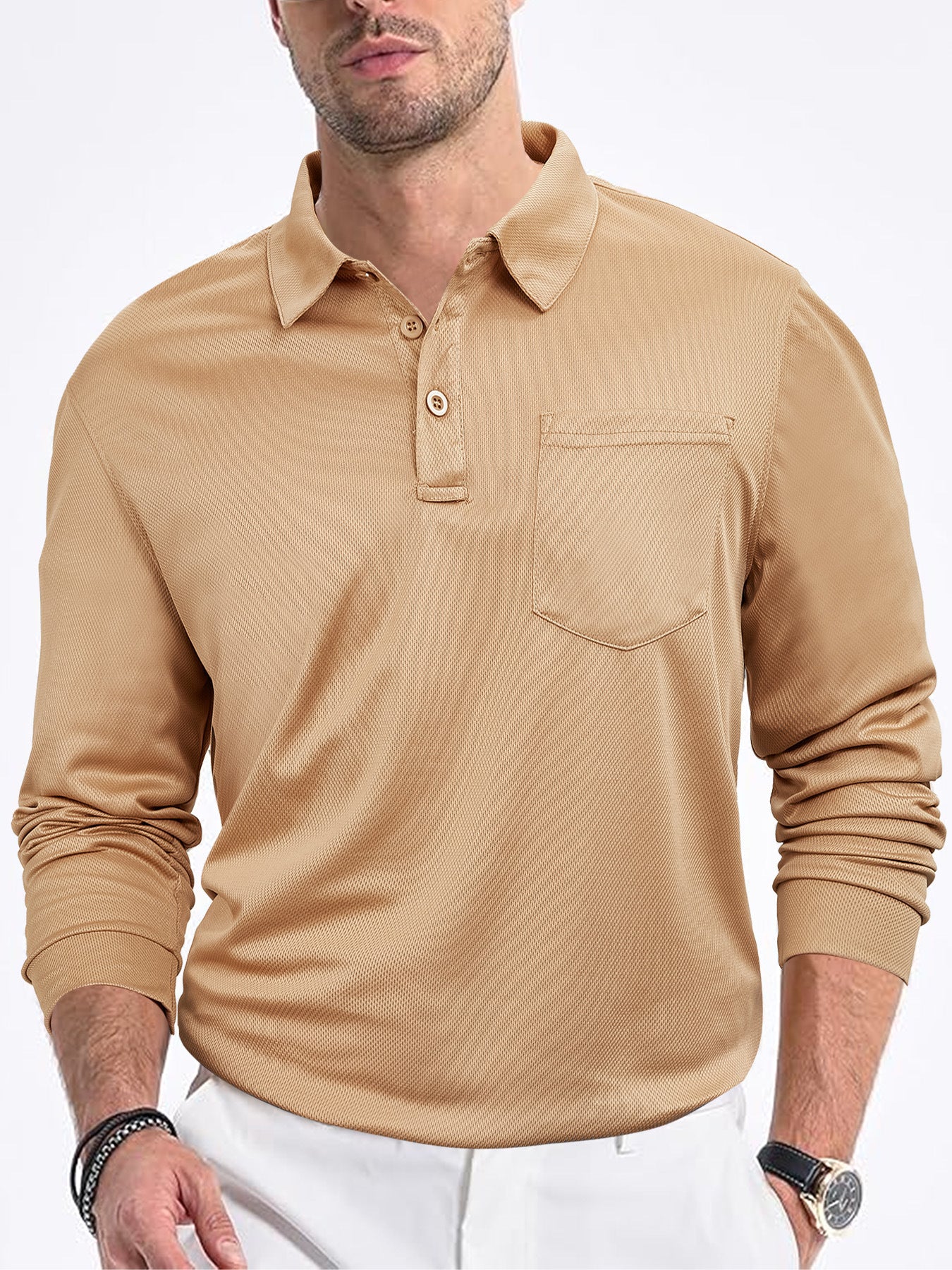 Men's polo shirt with modern structured design and practical chest pocket Skorter