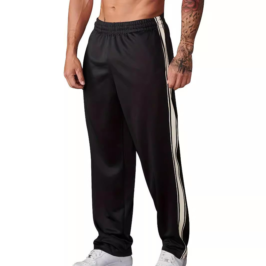 Men's Sporty Casual Pants with Side Stripe Skorter