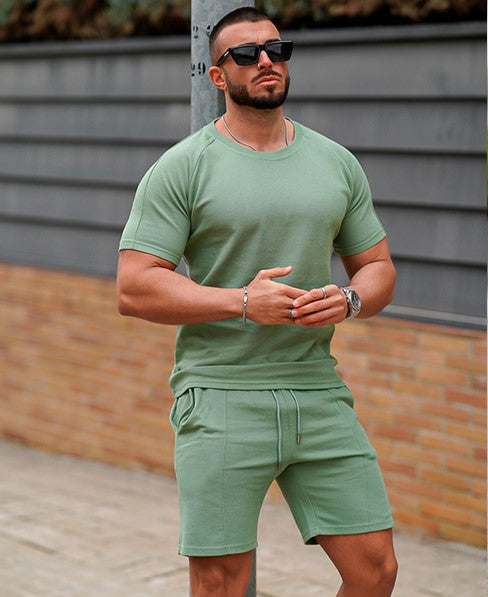 Men's sporty short-sleeve set with comfortable shorts Skorter