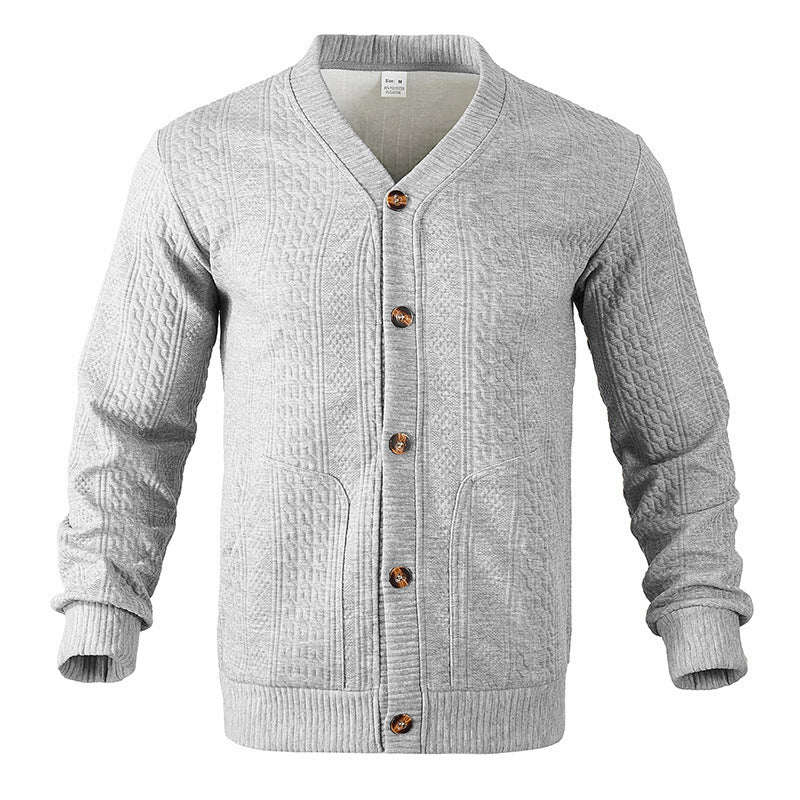 Men's cardigan with modern honeycomb pattern and practical pockets Skorter