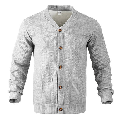 Men's cardigan with modern honeycomb pattern and practical pockets Skorter