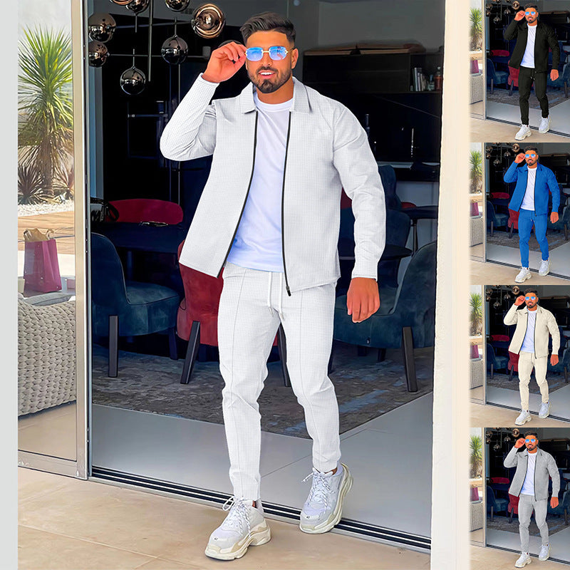 Men's tracksuit with zipper and elastic waistband Skorter