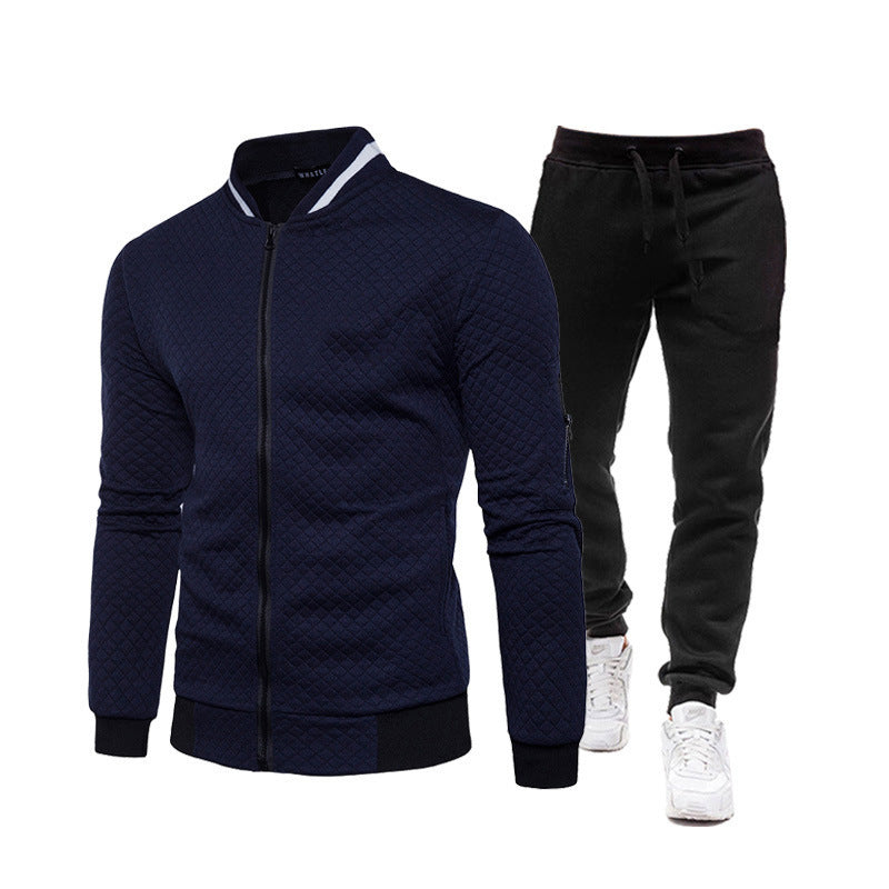 Men's sporty tracksuit set with practical zipper and elastic cuffs Skorter