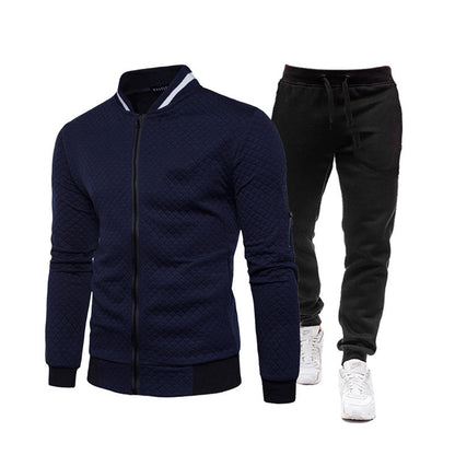 Men's sporty tracksuit set with practical zipper and elastic cuffs Skorter