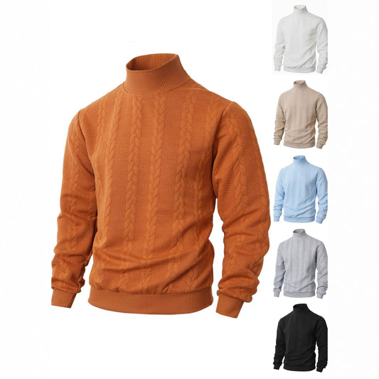 Men's stylish sweater with textured stand-up collar Skorter