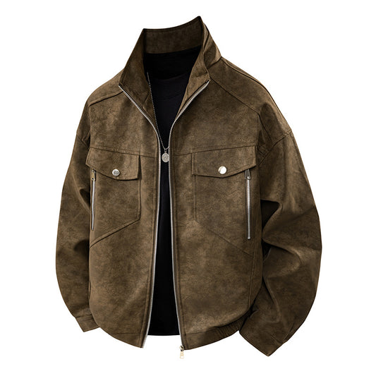 Men's transitional jacket with two chest pockets and high collar Skorter