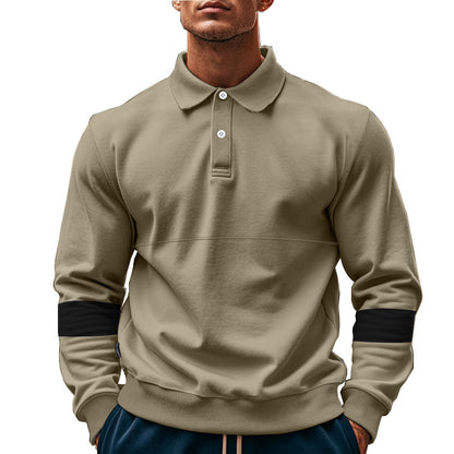 Men's Polo Sweatshirt with modern design and contrasting sleeve accents Skorter